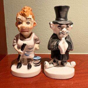 Vintage Kreiss Ceramics The Mortician and Mrs. Housewife Salt & Peppers
